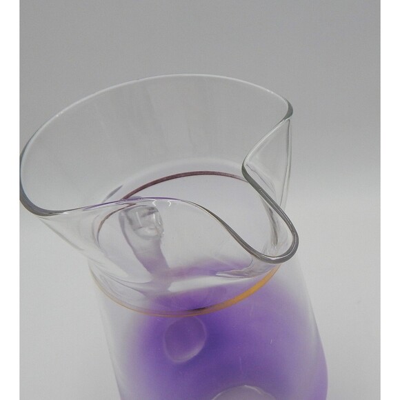 Blendo West Virginia Glass Lemonade Pitcher Frosted Lavender Glass 11.5 Inches - Picture 10 of 12